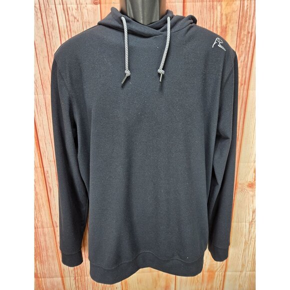 Rhoback Sleek Performance Pullover Hoodie In Midnight Black - Adaptive Comfort - Picture 1 of 10